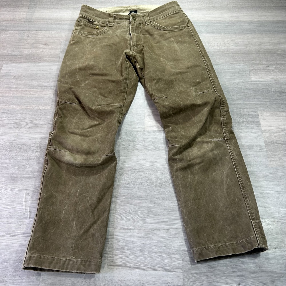 Kuhl HOT RYDR Pants Mens 30x30 Brown Lined Canvas Relaxed Fit Flannel Outdoor